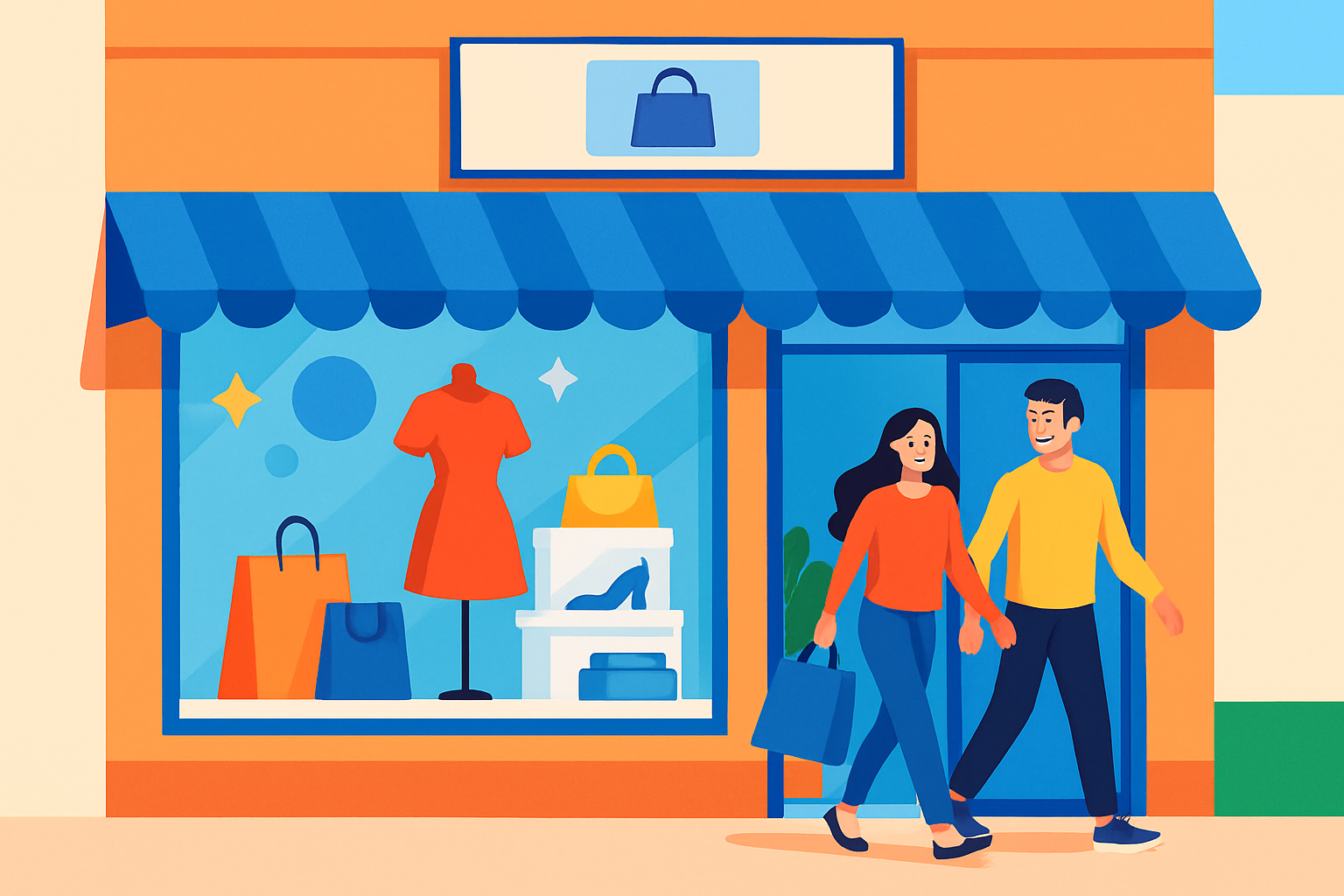 A retail store showcasing an inviting storefront that successfully attracts foot traffic.