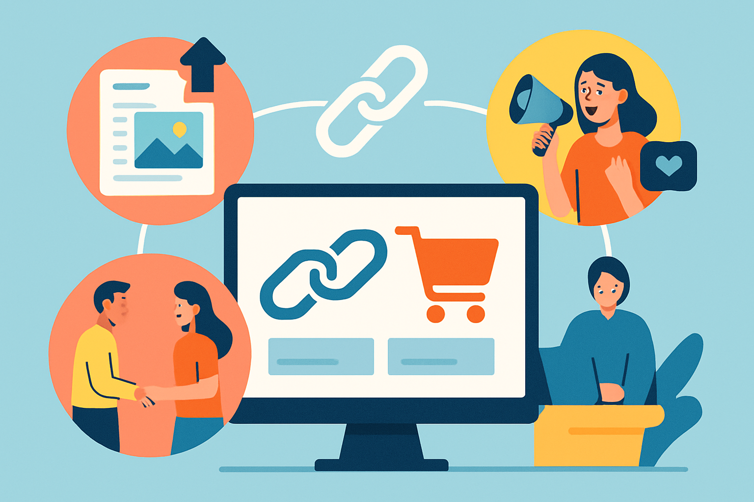 Infographic highlighting key link building tactics effective for ecommerce brands