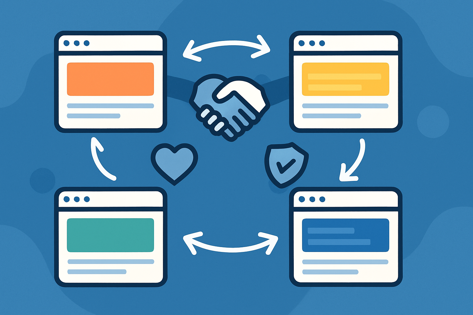 Visual representation comparing natural and reciprocal links within the digital ecosystem emphasizing trust and collaboration