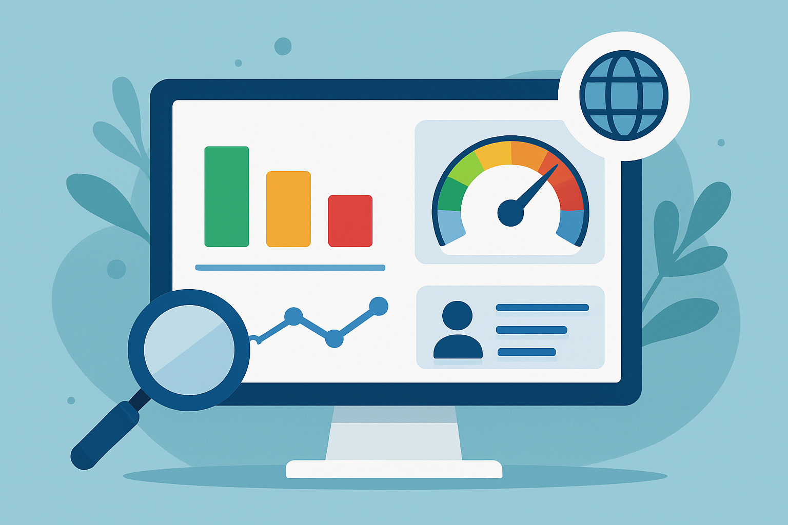 Dashboard illustrating key website performance indicators critical to SEO success