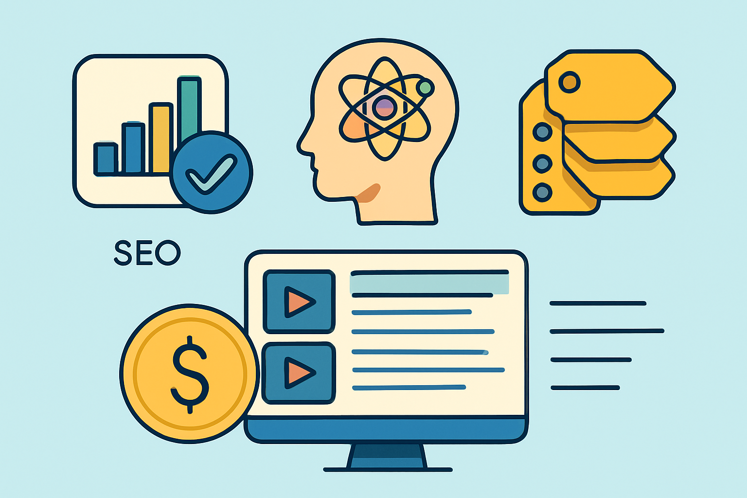 Visual comparison infographic illustrating features and pricing of Google Gemini, Moz, and Mangools