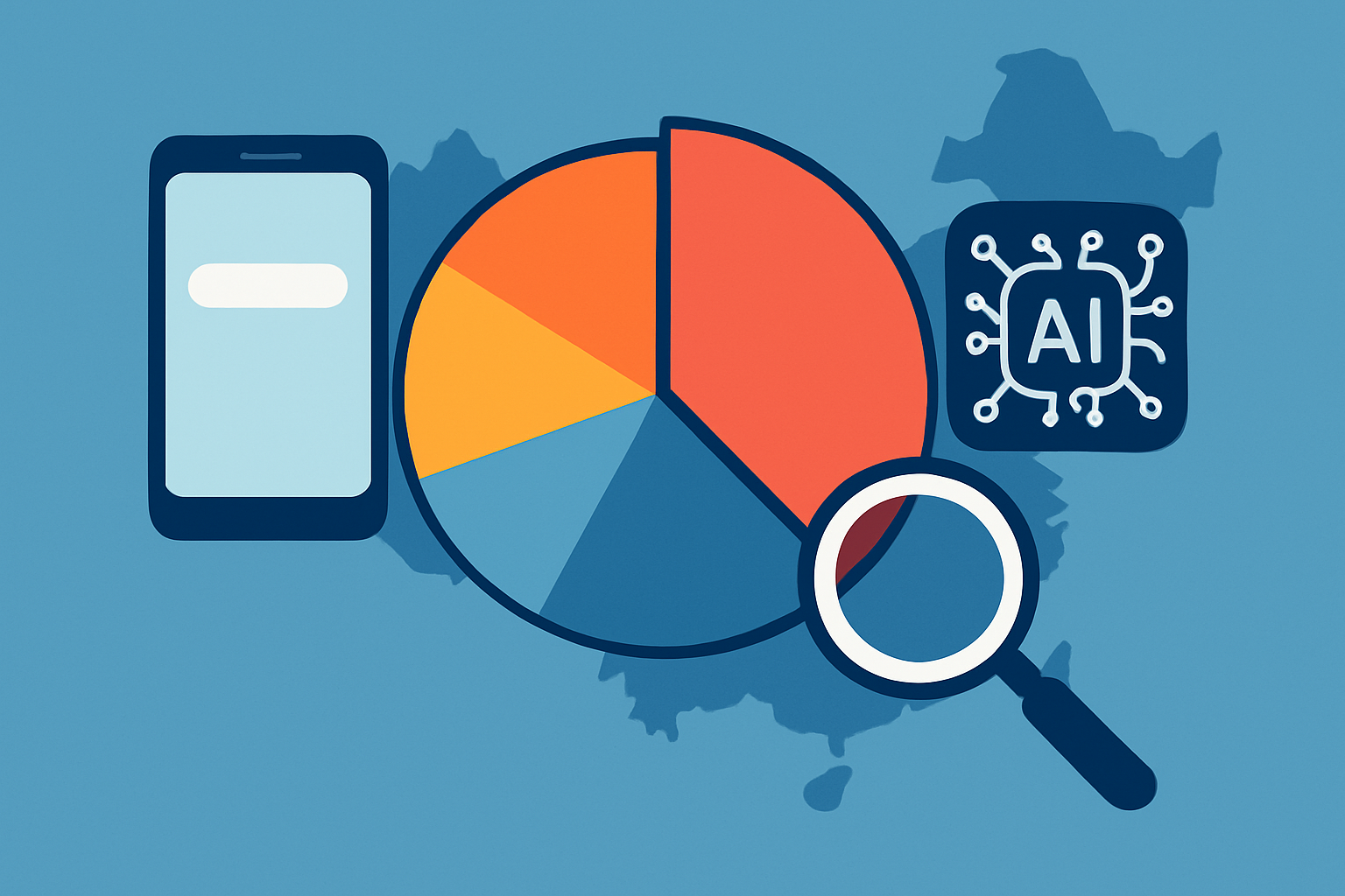 Visual representation of the search engine market share distribution and emerging tech trends in China’s search industry
