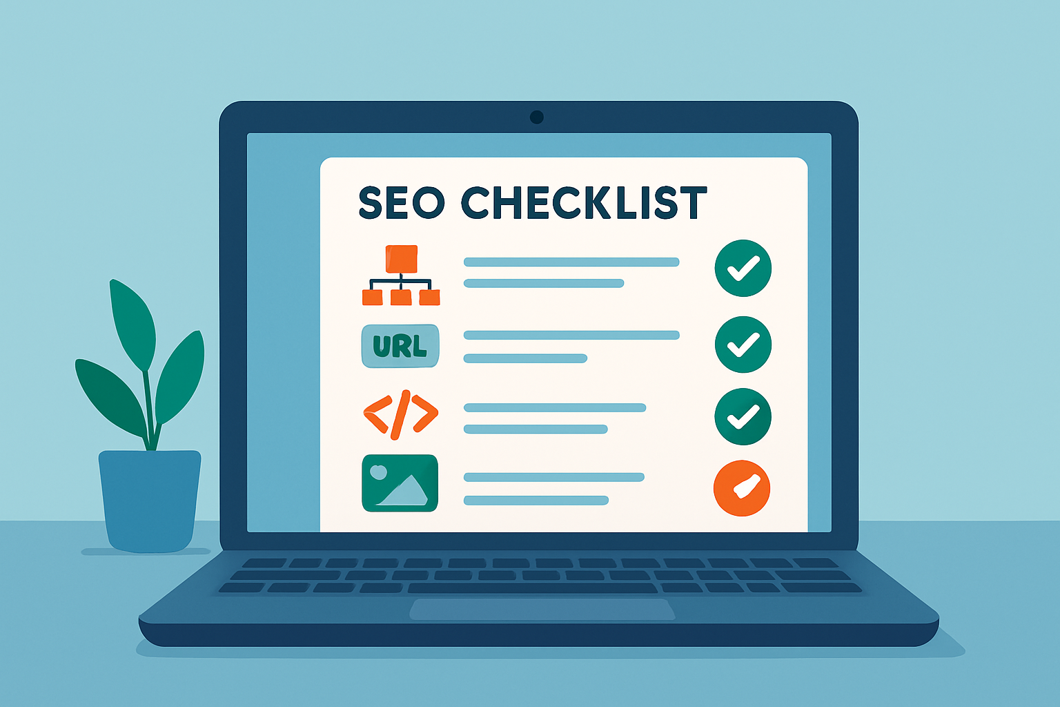 Visual checklist highlighting important SEO elements when optimizing a Weebly website