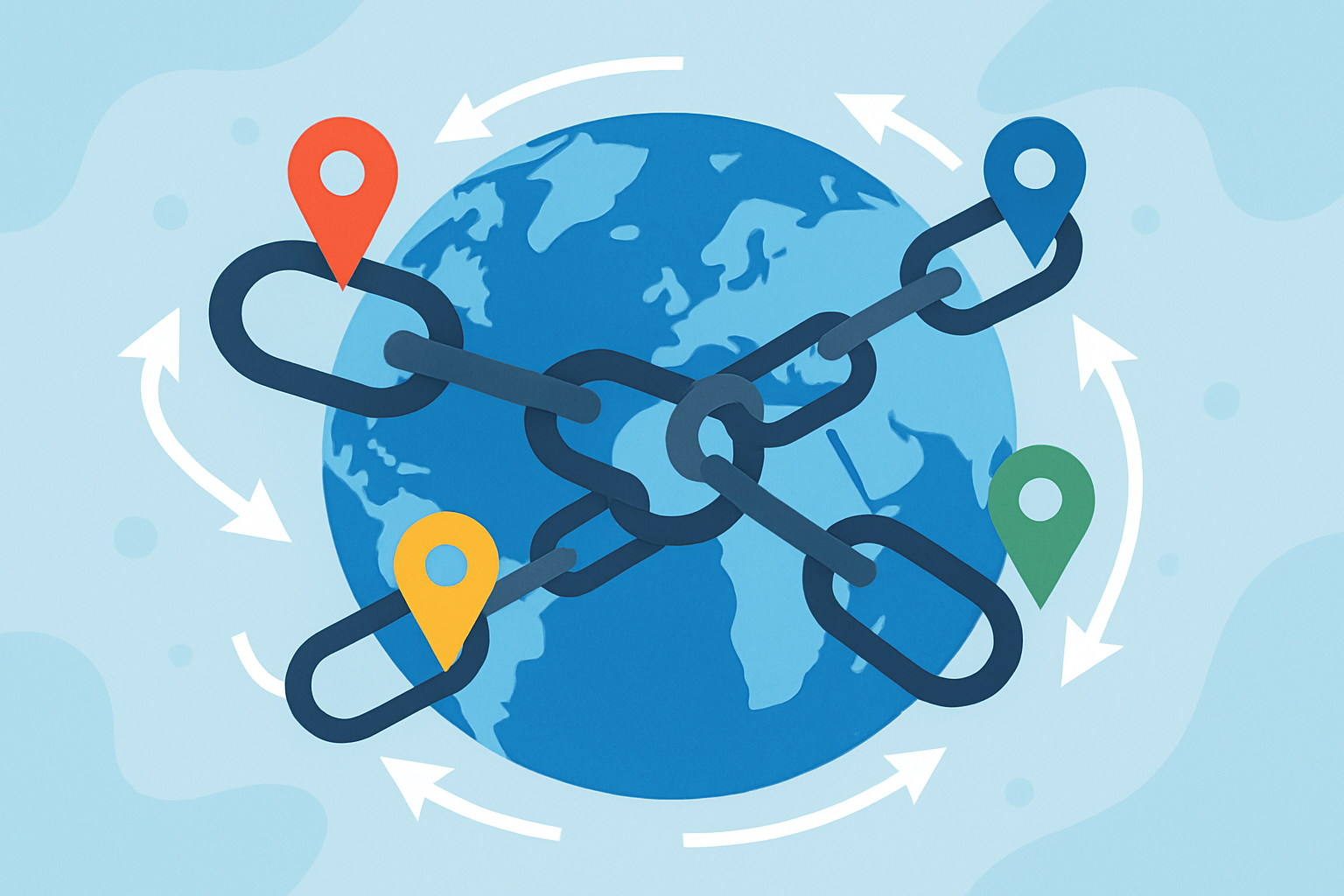 Visual representation of worldwide connection through backlinks from diverse international domains